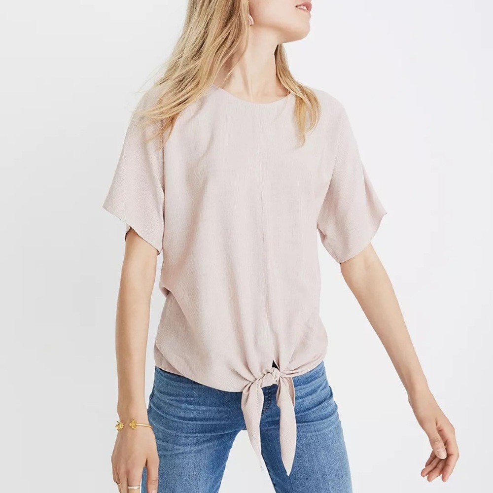 Madewell button back tie tee